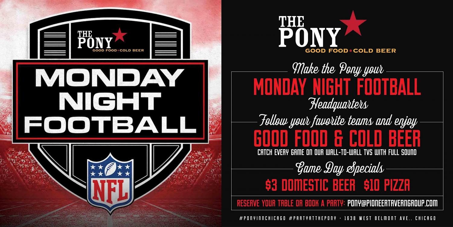 Monday Night Football at The Pony Inn Mon Dec 26, 7:15 PM - Mon Dec 26,  10:15 PM in 52 days - Events' Realm
